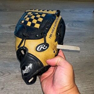 Rawlings PL109CB 9in Basket Web Leather Baseball Glove Left Hand Tan/Black